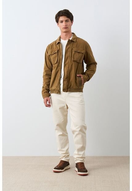 Chaqueta Vireo En Dril Para Hombre Semi Ajustada Chaqueta Vireo En Dril Para Hombre Semi Ajustada Cafe Claro XL VÉLEZ