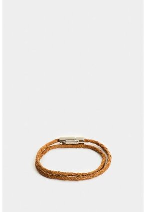 Manilla De Cuero Trenzado Para Hombre Sienna Manilla De Cuero Trenzado Para Hombre Sienna Miel VÉLEZ