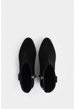 Botines Texanos Sahara De Cuero Gamuzado Para Mujer Detalle Metalizado Botines Texanos Sahara De Cuero Gamuzado Para Mujer Detalle Metalizado Negro 37 VÉLEZ