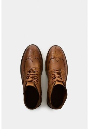 Botas De Cuero Gamuzado Y Liso Para Hombre Gael Botas De Cuero Gamuzado Y Liso Para Hombre Gael Miel 44 VÉLEZ