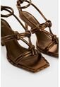 Sandalia Tacón De Cuero Para Mujer Ocaso Sandalia Tacón De Cuero Para Mujer Ocaso Bronce 35 VÉLEZ de Vélez
