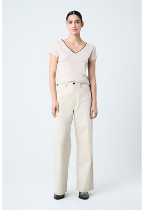 Camiseta Básica Para Mujer Millaré Metálico Decorativo Camiseta Básica Para Mujer Millaré Metálico Decorativo Arena L VÉLEZ