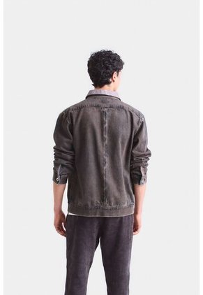 Chaqueta Garda En Denim Para Hombre Efecto Semi Encerado Chaqueta Garda En Denim Para Hombre Efecto Semi Encerado Gris Pistola L VÉLEZ