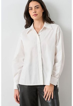 Camisa Manga Larga Oversized Para Mujer Astra Camisa Manga Larga Oversized Para Mujer Astra Crema S VÉLEZ