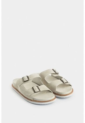 Sandalia Plana Tapir De Cuero Para Hombre Correas Graduables Sandalia Plana Tapir De Cuero Para Hombre Correas Graduables Blanco 39 Vélez