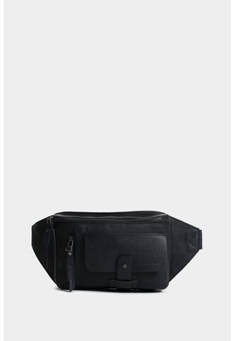 Riñonera Casual  Tacubade Cuero Vintage Negro Riñonera Casual  Tacubade Cuero Vintage Negro VÉLEZ Vélez
