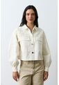 Chaqueta Cropped Holgada Para Mujer Tritón Chaqueta Cropped Holgada Para Mujer Tritón Crema XXL VÉLEZ de Vélez