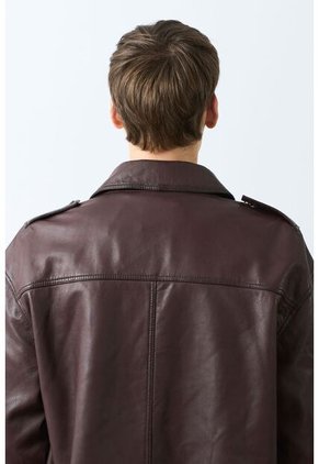Chaqueta Bomber De Cuero Para Hombre Meridian Chaqueta Bomber De Cuero Para Hombre Meridian Cafe XXXL VÉLEZ