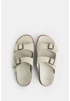 Sandalia Plana Tapir De Cuero Para Hombre Correas Graduables Sandalia Plana Tapir De Cuero Para Hombre Correas Graduables Blanco 39 Vélez