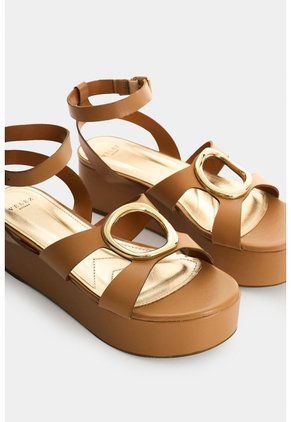 Sandalia Plataforma De Cuero Para Mujer Lagoon Sandalia Plataforma De Cuero Para Mujer Lagoon Miel 34 VÉLEZ