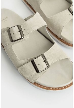 Sandalia Plana Tapir De Cuero Para Hombre Correas Graduables Sandalia Plana Tapir De Cuero Para Hombre Correas Graduables Blanco 39 Vélez