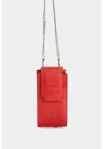 Porta Celular Serpia De Cuero Para Mujer Grabado Porta Celular Serpia De Cuero Para Mujer Grabado Rojo VÉLEZ Vélez
