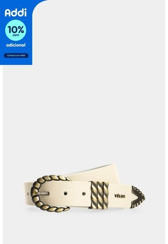 Cinturón Unifaz En Cuero Para Mujer Tikal Cinturón Unifaz En Cuero Para Mujer Tikal Crema M VÉLEZ Vélez
