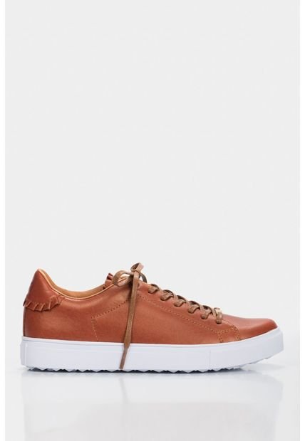 Tenis Planos De Cuero Para Mujer Contrastes