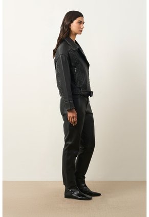 Chaqueta Biker En Cuero Quimera Para Mujer Chaqueta Biker En Cuero Quimera Para Mujer Negro L VÉLEZ