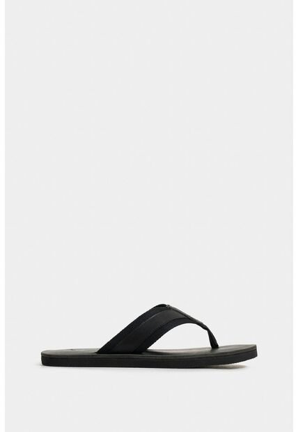 Sandalia Plana Alfil 2 De Cuero Para Hombre Capellada En Reata Sandalia Plana Alfil 2 De Cuero Para Hombre Capellada En Reata Negro 46 VÉLEZ