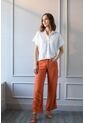 Pantalón Amplio De Tela Pantalón Amplio De Tela Terracota 06 Vélez de Vélez