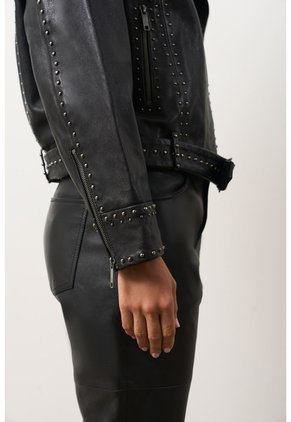 Chaqueta Biker En Cuero Quimera Para Mujer Chaqueta Biker En Cuero Quimera Para Mujer Negro L VÉLEZ