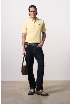 Polo Manga Corta Semi Fit Para Hombre Polo Manga Corta Semi Fit Para Hombre Amarillo XS VÉLEZ
