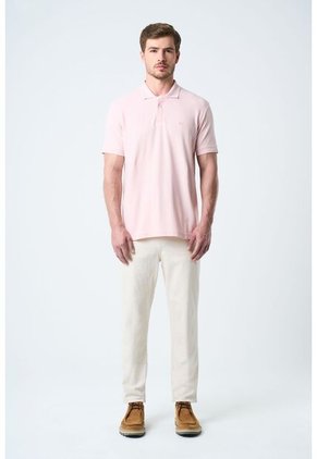 Polo Para Hombre Semi Fit Detalle Jacquard Polo Para Hombre Semi Fit Detalle Jacquard Rosado XS VÉLEZ