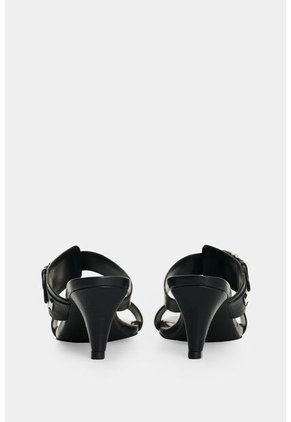 Sandalia Tacón En Cuero Para Mujer Ikal Sandalia Tacón En Cuero Para Mujer Ikal Negro 41 VÉLEZ