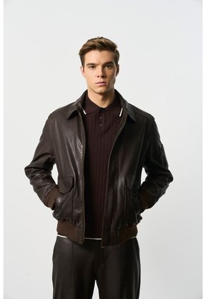 Chaqueta Aviador De Cuero Para Hombre Nila Chaqueta Aviador De Cuero Para Hombre Nila Cafe M VÉLEZ