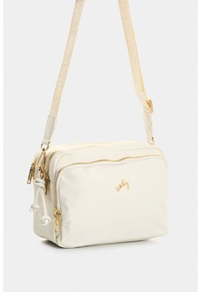 Manos Libres En Lona Y Cuero Para Mujer Square Manos Libres En Lona Y Cuero Para Mujer Square Blanco VÉLEZ