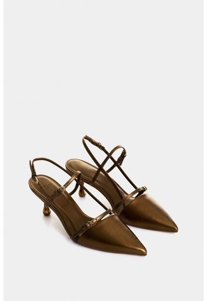 Tacones Cerrados Brielle De Cuero Folia Para Mujer Brillo Tacones Cerrados Brielle De Cuero Folia Para Mujer Brillo Bronce 37 VÉLEZ