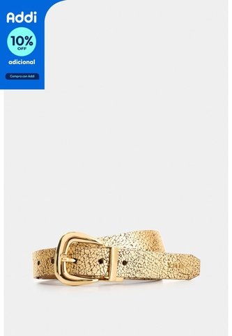 Cinturón Iskay Doble Faz En Cuero Folia Para Mujer Cinturón Iskay Doble Faz En Cuero Folia Para Mujer Dorado S VÉLEZ Vélez