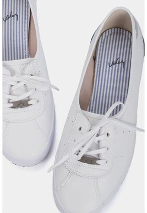 Tenis Planos Atenas De Cuero Para Mujer Casual Tenis Planos Atenas De Cuero Para Mujer Casual Blanco 39 VÉLEZ