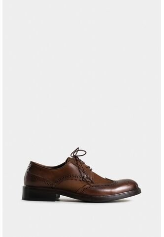 Zapatos Cordón Solar De Cuero Para Hombre Combinación De Texturas Zapatos Cordón Solar De Cuero Para Hombre Combinación De Texturas Miel 39 VÉLEZ Vélez