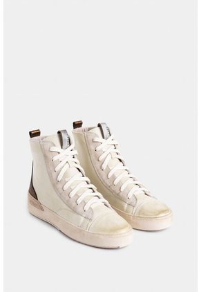 Tenis Bota De Cuero Para Mujer Detalle Folia Tenis Bota De Cuero Para Mujer Detalle Folia Blanco 37 VÉLEZ