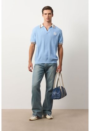 Polo Manga Corta Para Hombre Polo Manga Corta Para Hombre Azul Claro M VÉLEZ
