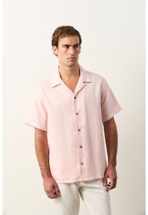 Camisa Manga Corta En Lino Para Hombre Málaga Camisa Manga Corta En Lino Para Hombre Málaga Rosado L VÉLEZ