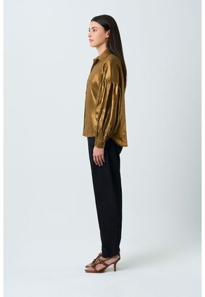 Camisa Gale De Lino Para Mujer Oversized Camisa Gale De Lino Para Mujer Oversized Cafe Claro M VÉLEZ