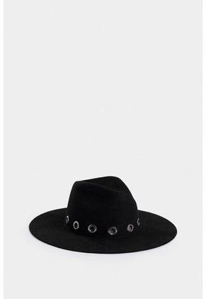 Sombrero Fedora Venecia En Lana Para Mujer Ojaletes Decorativos Sombrero Fedora Venecia En Lana Para Mujer Ojaletes Decorativos Negro S VÉLEZ