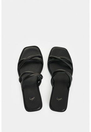 Sandalia Plana En Cuero Para Mujer Miski Sandalia Plana En Cuero Para Mujer Miski Negro 36 VÉLEZ