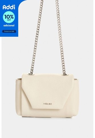 Manos Libres Mini Lili De Cuero Para Mujer Con Cadena Manos Libres Mini Lili De Cuero Para Mujer Con Cadena Blanco VÉLEZ Vélez