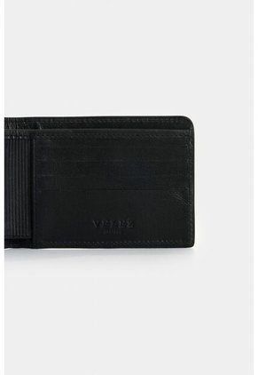 Billetera De Cuero Para Hombre Ray Billetera De Cuero Para Hombre Ray Negro VÉLEZ