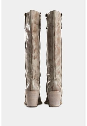 Bota Caña Alta Orquídea De Cuero Para Mujer Acabado Rústico Bota Caña Alta Orquídea De Cuero Para Mujer Acabado Rústico Arena 41 Vélez