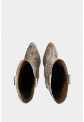 Bota Caña Alta Orquídea De Cuero Para Mujer Acabado Rústico Bota Caña Alta Orquídea De Cuero Para Mujer Acabado Rústico Arena 41 Vélez