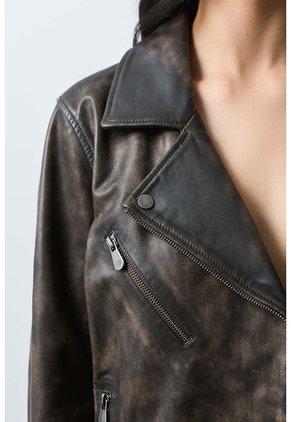 Chaqueta Biker De Cuero Para Mujer Efos Chaqueta Biker De Cuero Para Mujer Efos Cafe S VÉLEZ