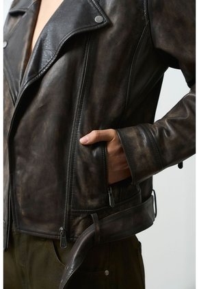 Chaqueta Biker De Cuero Para Mujer Efos Chaqueta Biker De Cuero Para Mujer Efos Cafe S VÉLEZ