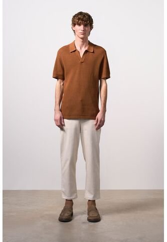 Polo Manga Corta Tejida Para Hombre Dunas Polo Manga Corta Tejida Para Hombre Dunas Miel L VÉLEZ Vélez