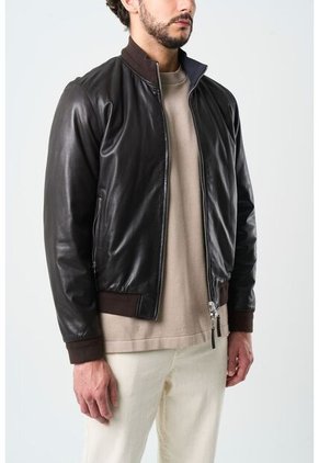 Chaqueta Clásica Doble Faz De Cuero Para Hombre Luminia Chaqueta Clásica Doble Faz De Cuero Para Hombre Luminia Cafe XL VÉLEZ