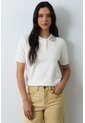Polo Tejida Manga Corta Para Mujer Almaris Polo Tejida Manga Corta Para Mujer Almaris Crema L VÉLEZ de Vélez
