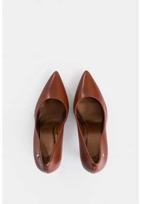 Tacones Cerrados De Cuero Liso Tacones Cerrados De Cuero Liso Miel 38 VÉLEZ