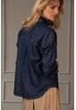 Camisa Manga Larga Lirio En Denim Para Mujer Cuello Camisero Camisa Manga Larga Lirio En Denim Para Mujer Cuello Camisero Azul M Vélez de Vélez