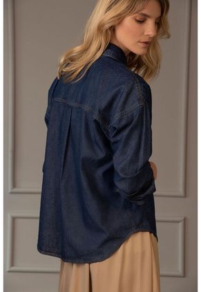 Camisa Manga Larga Lirio En Denim Para Mujer Cuello Camisero Camisa Manga Larga Lirio En Denim Para Mujer Cuello Camisero Azul M Vélez