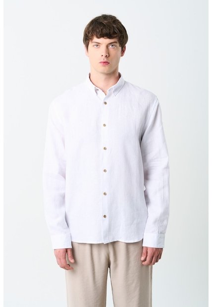 Camisa Manga Larga Semi Fitted Para Hombre Roma Camisa Manga Larga Semi Fitted Para Hombre Roma Blanco M VÉLEZ